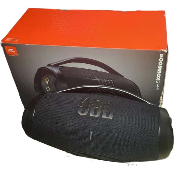 JBL Boombox 3 WiFi Portable Bluetooth Speaker Black Powerful Bass Preowned Clean